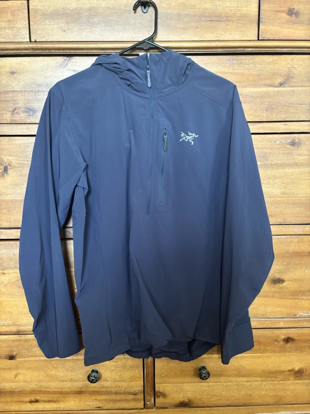 Arc'teryx Women’s Navy Hooded Softshell Half-Zip Jacket | Great Condition (W L)